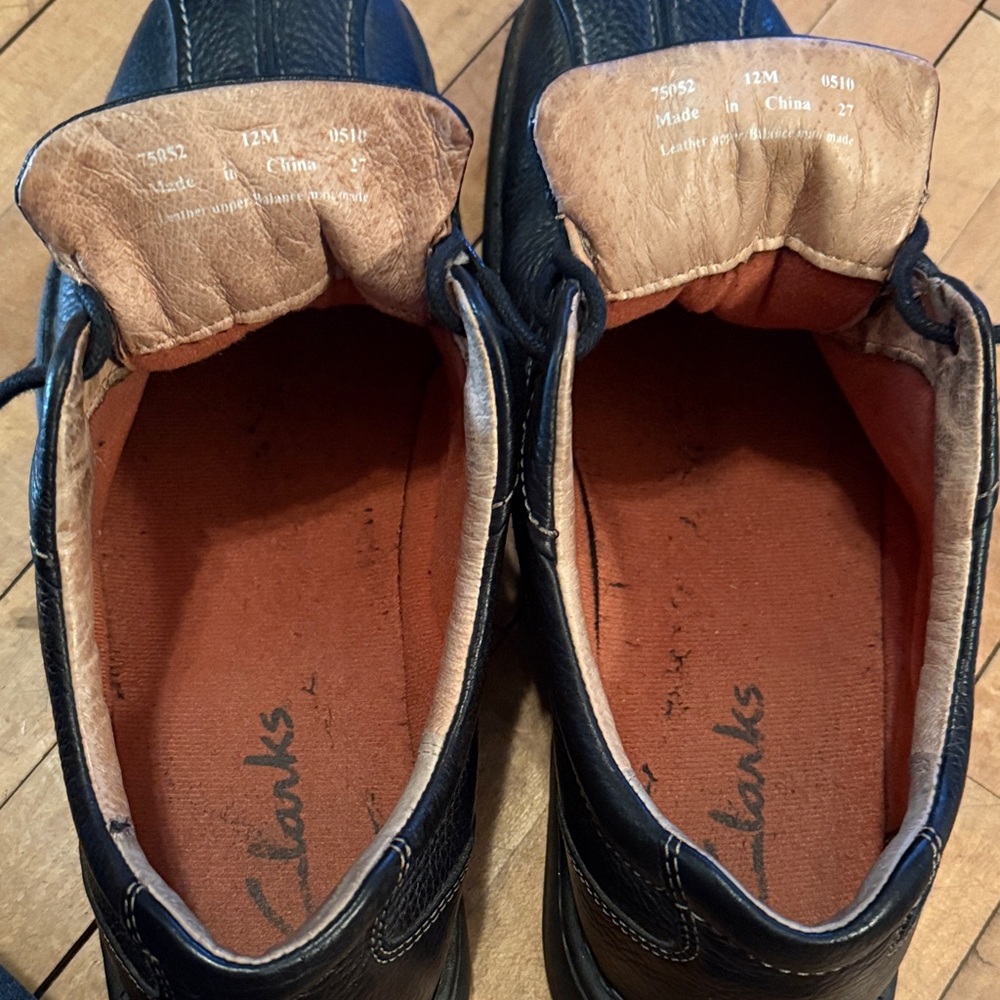 Clarks Black Split Toe Leather Oxfords - image 2